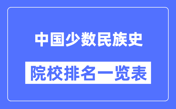 中国少数民族史专业考研院校排名一览表