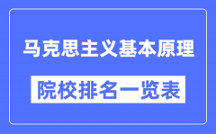 马克思主义基本原理专业考研院校排名一览表