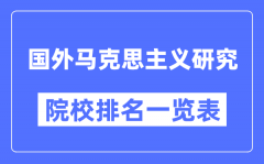 国外马克思主义研究专业考研院校排名一览表