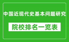 中国近现代史基本问题研究专业考研院校排名一览表