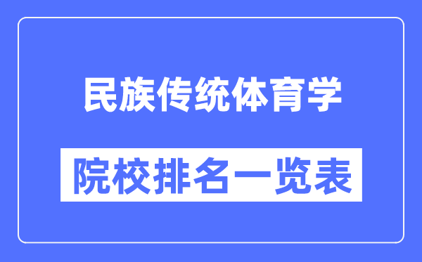 民族传统体育学专业考研院校排名一览表