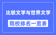 比较文学与世界文学专业考研院校排名一览表