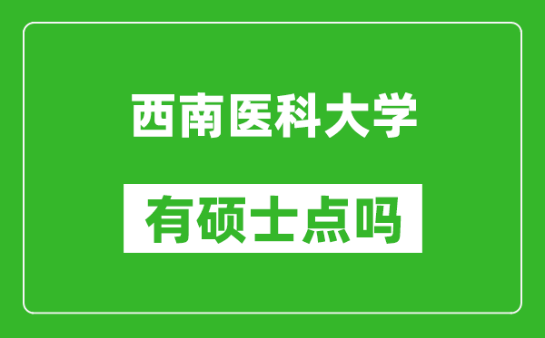 西南医科大学有硕士点吗?