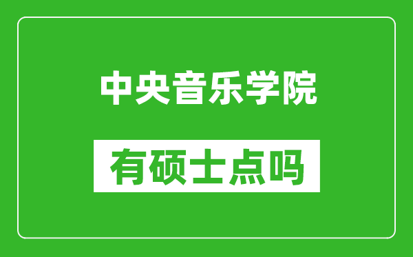 中央音乐学院有硕士点吗?