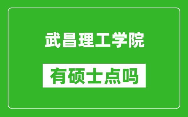 武昌理工学院有硕士点吗?