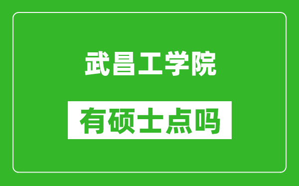 武昌工学院有硕士点吗?