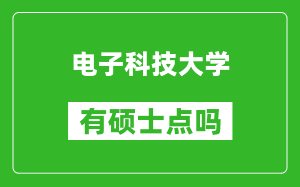 电子科技大学有硕士点吗?