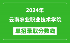 2024年云南农业职业技术学院单招录取分数线