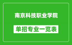 南京科技职业学院单招专业一览表