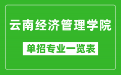 云南经济管理学院单招专业一览表