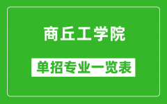 商丘工学院单招专业一览表