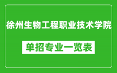 徐州生物工程职业技术学院单招专业一览表