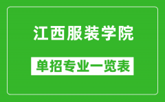 江西服装学院单招专业一览表