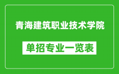 青海建筑职业技术学院单招专业一览表