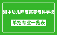 湘中幼儿师范高等专科学校单招专业一览表