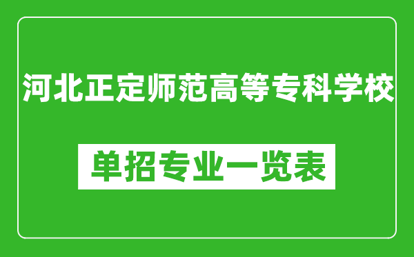 河北正定师范高等专科学校单招专业一览表