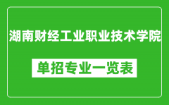 湖南财经工业职业技术学院单招专业一览表