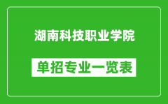 湖南科技职业学院单招专业一览表