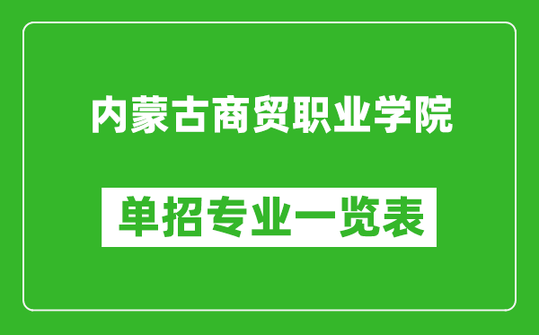 内蒙古商贸职业学院单招专业一览表