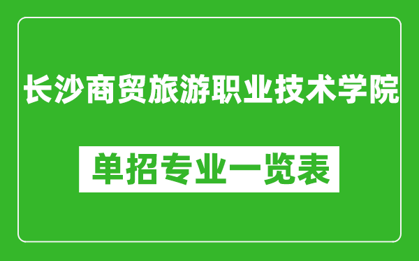 长沙商贸旅游职业技术学院单招专业一览表