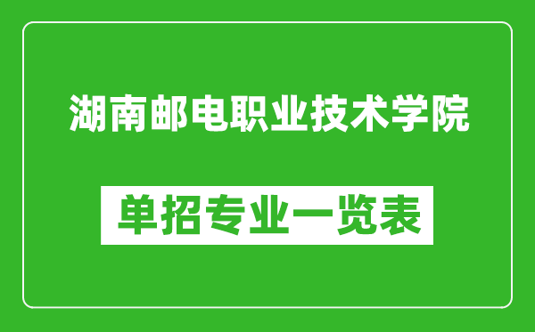 湖南邮电职业技术学院单招专业一览表