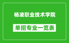 杨凌职业技术学院单招专业一览表