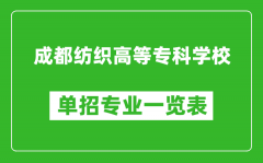 成都纺织高等专科学校单招专业一览表