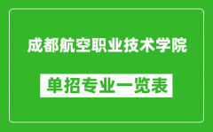 成都航空职业技术学院单招专业一览表