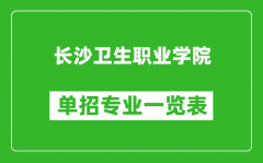 长沙卫生职业学院单招专业一览表