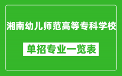 湘南幼儿师范高等专科学校单招专业一览表