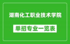 湖南化工职业技术学院单招专业一览表