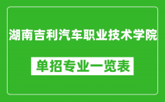 湖南吉利汽车职业技术学院单招专业一览表