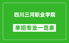 四川三河职业学院单招专业一览表