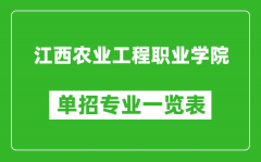 江西农业工程职业学院单招专业一览表