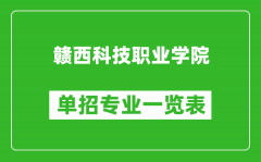 赣西科技职业学院单招专业一览表