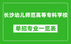 长沙幼儿师范高等专科学校单招专业一览表