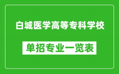 白城医学高等专科学校单招专业一览表