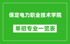 保定电力职业技术学院单招专业一览表