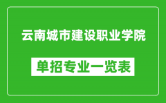 云南城市建设职业学院单招专业一览表