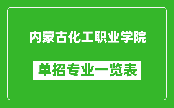 内蒙古化工职业学院单招专业一览表