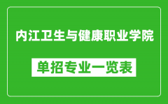 内江卫生与健康职业学院单招专业一览表