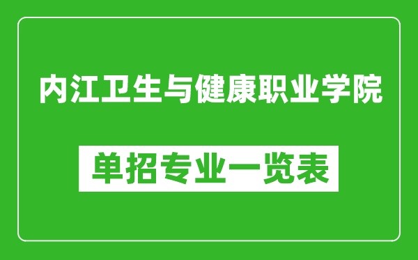 内江卫生与健康职业学院单招专业一览表