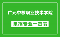 广元中核职业技术学院单招专业一览表