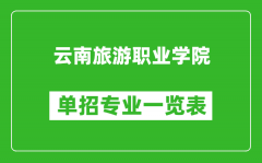 云南旅游职业学院单招专业一览表