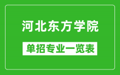 河北东方学院单招专业一览表