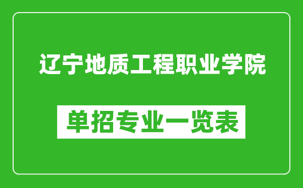 辽宁地质工程职业学院单招专业一览表