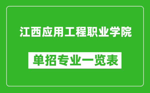 江西应用工程职业学院单招专业一览表