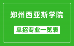 郑州西亚斯学院单招专业一览表