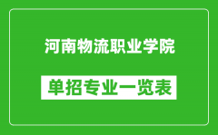 河南物流职业学院单招专业一览表