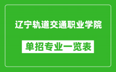 辽宁轨道交通职业学院单招专业一览表